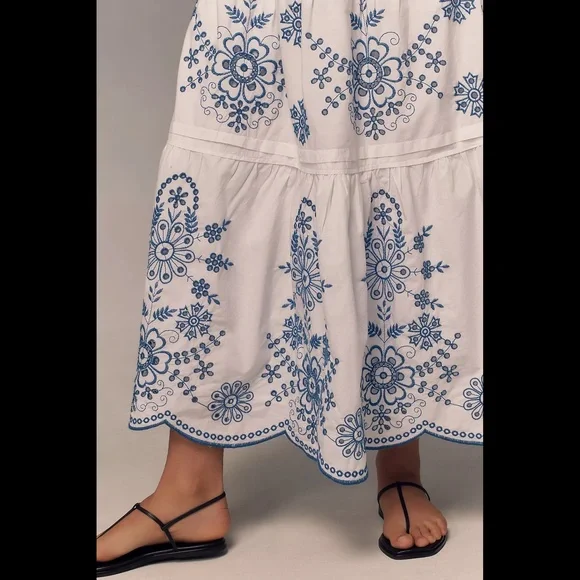 blue white stripe maxi dress Tuckernuck Blue and White Stripe Martine Bubble Maxi Dress Blue and White Stripe / XXS